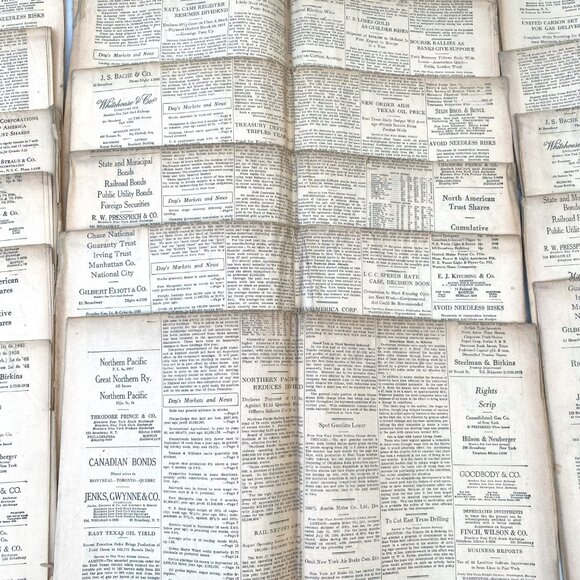 Vintage Wall Street Journal September 1931 Stock Market Crash Paper Ephemera - Picture 8 of 9